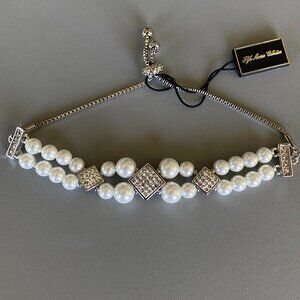Butler FAC Double Strand Faux Pearl & Crystal Bracelet